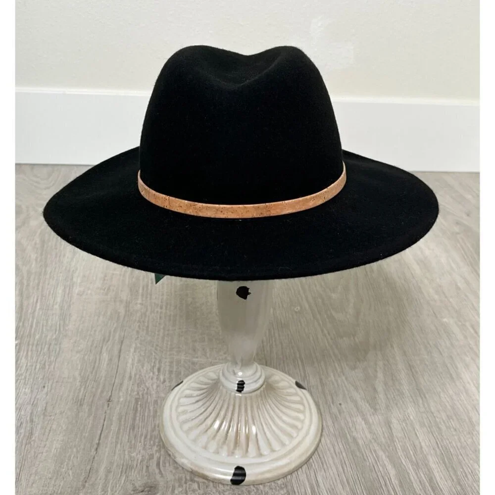 Tentree Recycled Wool Wide Brim Felt Hat NWT Meteorite Black Small